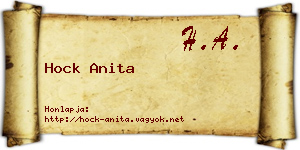 Hock Anita névjegykártya